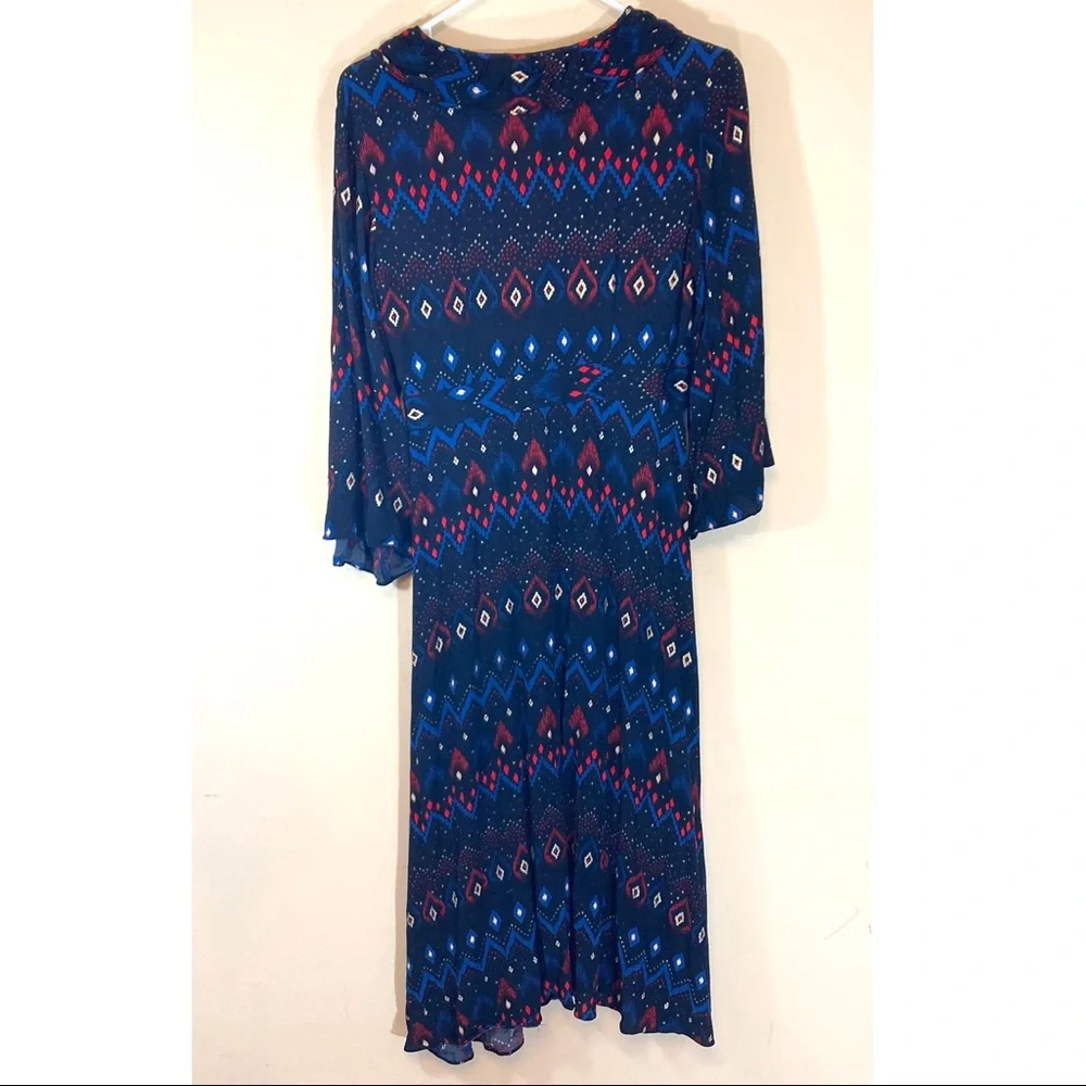 & Other Stories Paris Atelier Plunging Printed Midi Dress - Picture 12 of 14